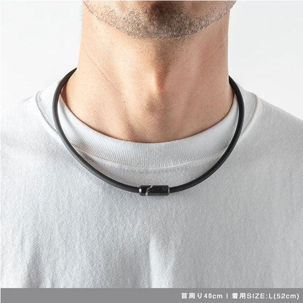 Healthcare Bold Necklace Stack Black×Silver / 52cm