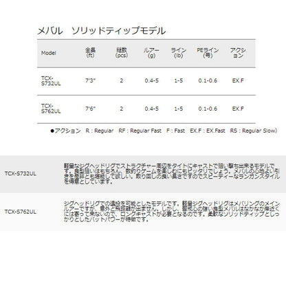 トリプルクロス メバル ソリッドティップモデル　数量限定特価品 （特価のため保証書無し）