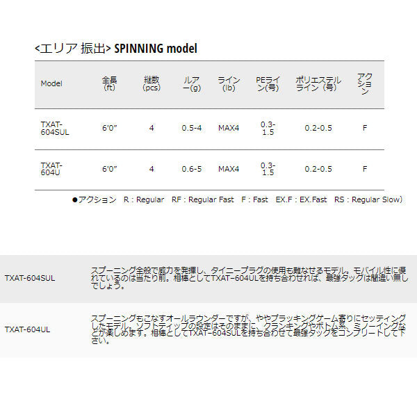 トラパラ エリア振出 SPINNING model – フィッシングマックス WEBSHOP