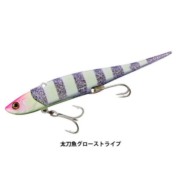 ジャッカル ビッグバッカー ソフトバイブ 21g 太刀魚グローストライプ