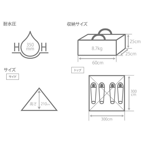 ワンポールテントRX（M）TC T3-949-TN – フィッシングマックス WEBSHOP